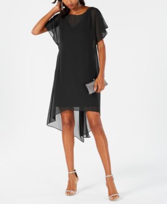 Adrianna Papell - Chiffon-Overlay A-line Dress