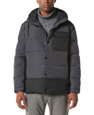 Marc New York - Men's Halifax Fabric Blocked Quilted Hooded Trucker Jacket