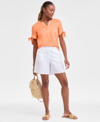 Charter Club - Women's High-Rise Wide-Leg Shorts