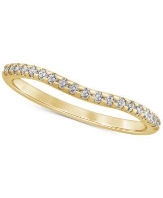 Macy's - Diamond Curved Band (1/6 ct. t.w.) in 14k Gold