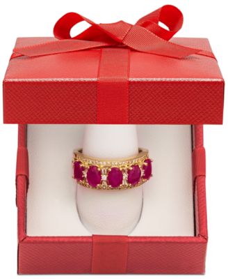 Macy's - Sapphire (2 7/8 ct. t.w.) & Diamond (1/3 ct. t.w.) Ring in 14k Gold (Also in Certified Ruby, Tanzanite and Emerald)