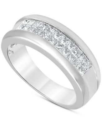 Macy's - Men's Diamond Princess-Cut Band (1 ct. t.w.) in 10k White Gold