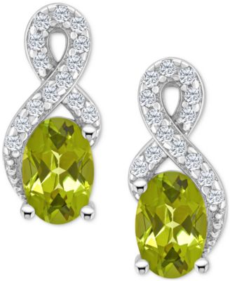 Macy's - Amethyst (7/8 ct. t.w.) & White Topaz (1/6 ct. t.w.) Looped Drop Earrings in Sterling Silver (Also in Citrine, Rhodolite Garnet, Peridot, & Blue Topaz)